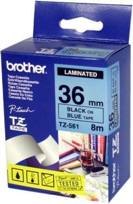 Brother TZe-561 etikečių juostelė Juoda ant mėlynos