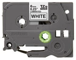 Brother | TZe-211 Laminated Tape | Juodas on Baltas | TZe | 8 m | 6 cm