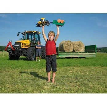 Przyczepa BRUDER 1:16 paverčiama priekaba su nuimamu viršumi, 02010