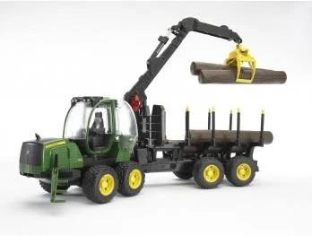 Traktorius su priedais Bruder John Deere 1210E, 3 m.+