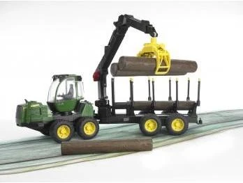 Traktorius su priedais Bruder John Deere 1210E, 3 m.+