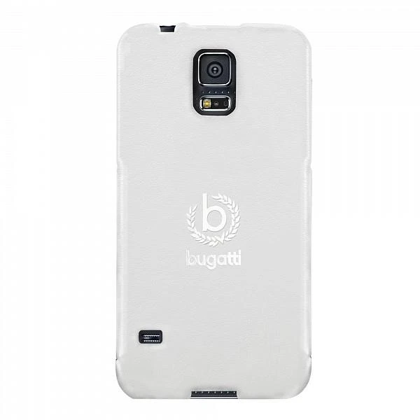 Dėklas Bugatti UltraThin Geneva Samsung G900 S5flip 08462 balta
