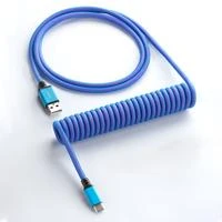 Klaviatūra CableMod Classic Coiled Cable susuktas klaviatūros laidas USB-C į USB Type A, Galaxy Mėlyna – 150cm