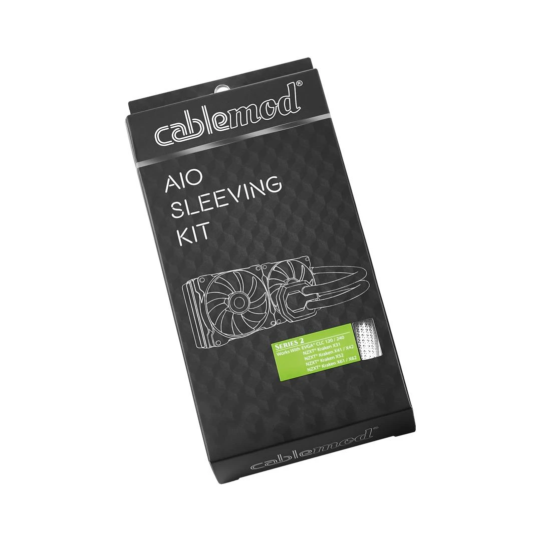 CableMod AIO Sleeving Kit Series 2 for EVGA CLC / NZXT Kraken – baltos spalvos