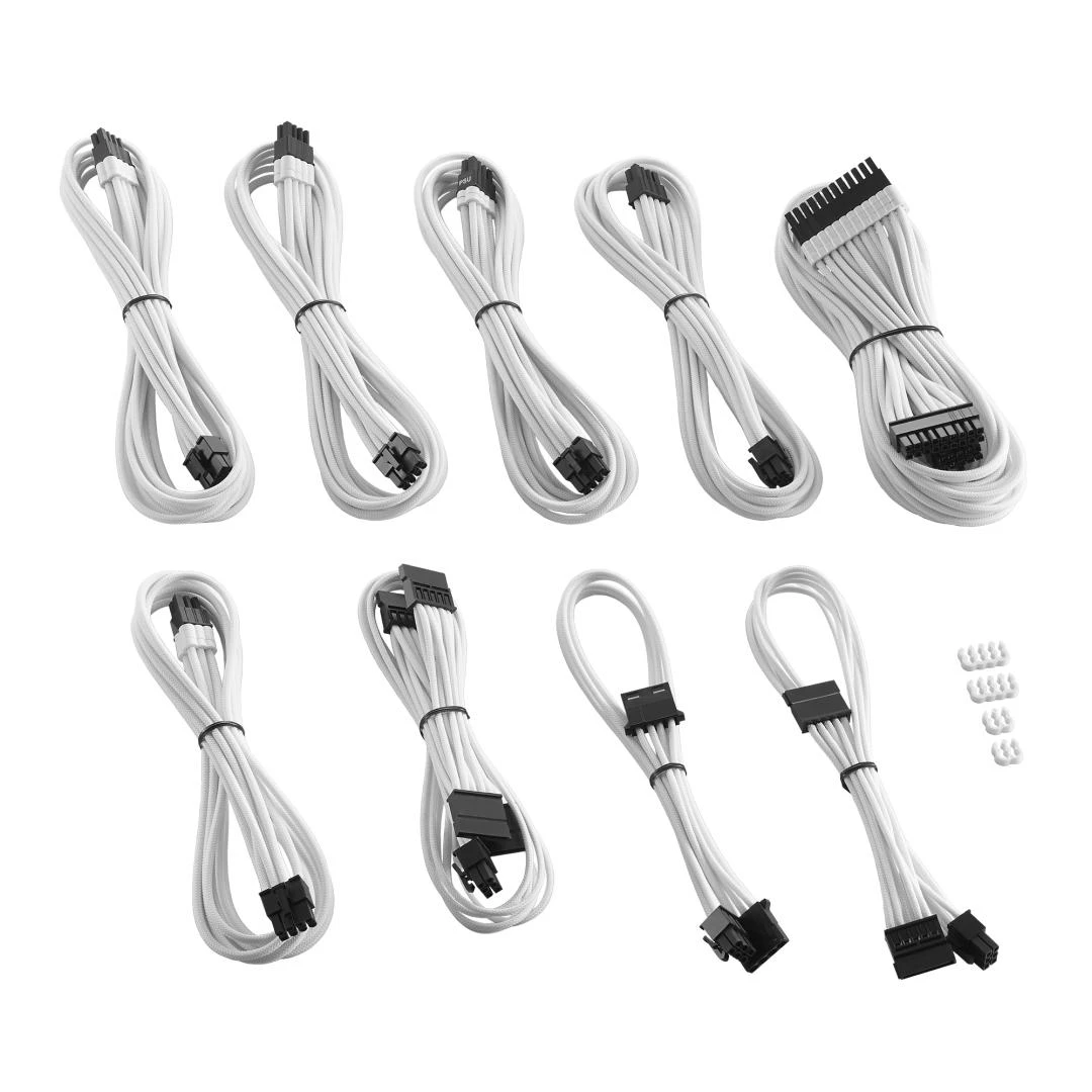 CableMod C-Series PRO ModMesh Cable Kit for RMi/RMx/RM (Juodas Label) – baltos spalvos