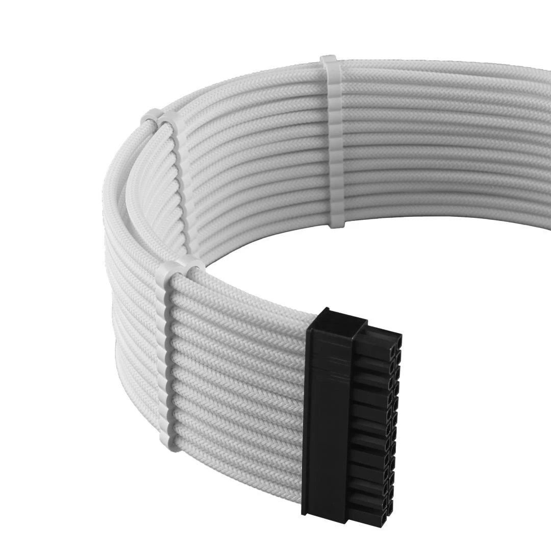 CableMod C-Series PRO ModMesh Cable Kit for RMi/RMx/RM (Juodas Label) – baltos spalvos