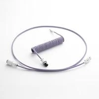 Klaviatūra CableMod PRO Coiled Cable susuktas klaviatūros laidas USB-C į USB Type A, Rum Raisin – 150cm