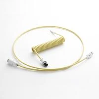 Klaviatūra CableMod PRO Coiled Cable susuktas klaviatūros laidas USB-C į USB Type A, Lemon Ice – 150cm