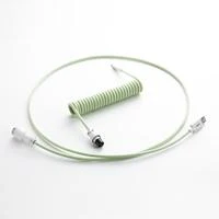 Klaviatūra CableMod PRO Coiled Cable susuktas klaviatūros laidas USB-C į USB Type A, Lime Sorbet – 150cm