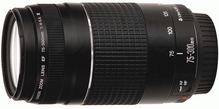 „Canon“ 75–300 mm f/4,0–5,6 EF DC III objektyvas