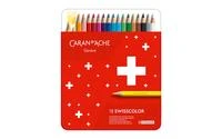 Caran d`Arche Swisscolor pieštukai, metalinė dėžutė, 18 vnt.