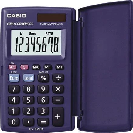 Casio HS-8VER skaičiuotuvas Kišenė Pagrindinis skaičiuotuvas Mėlyna |  Varle.lt