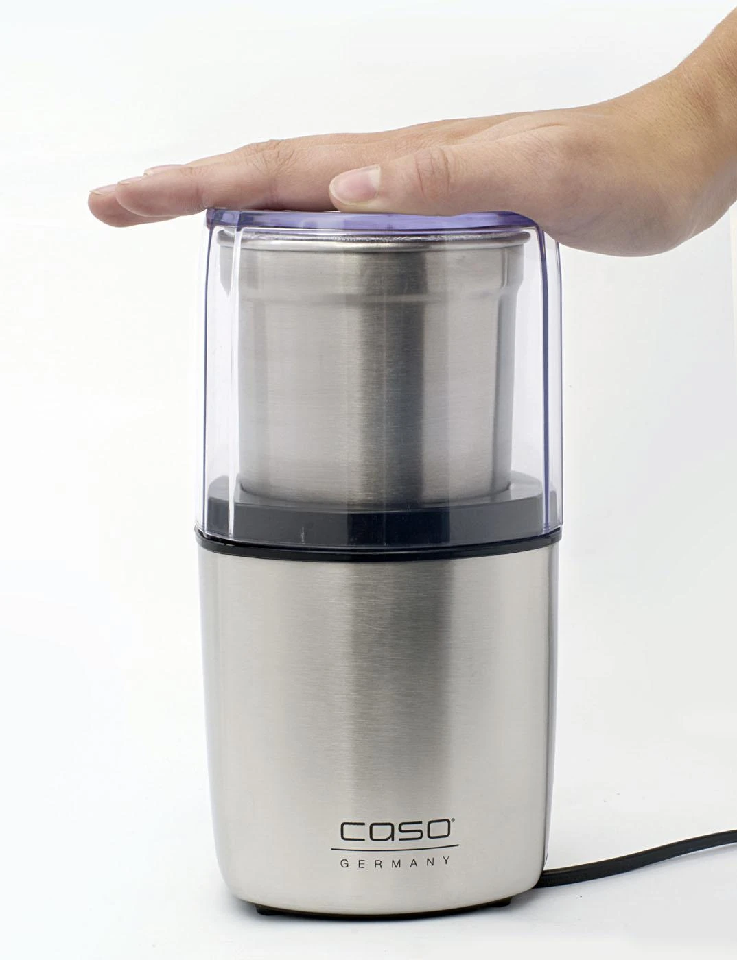 Kavamalė Caso | Electric coffee grinder | 1830 | 200 W W | Coffee beans capacity 90 g | Lid safety switch | Number of cups 8 pc(s) | Pulse function | Nerūdijantis plienas