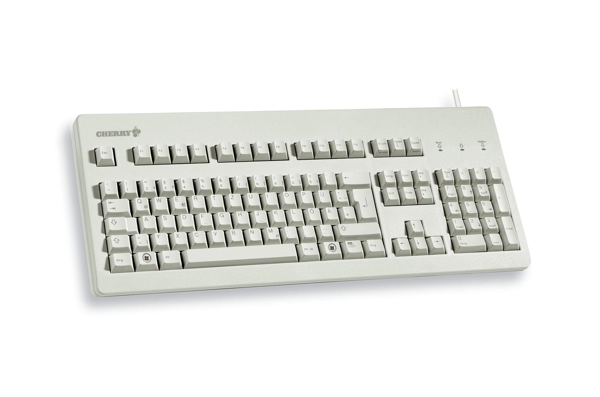 Klaviatūra CHERRY G80-3000 MX mėlyni jungikliai, DE-išdėstymas, hellgrau