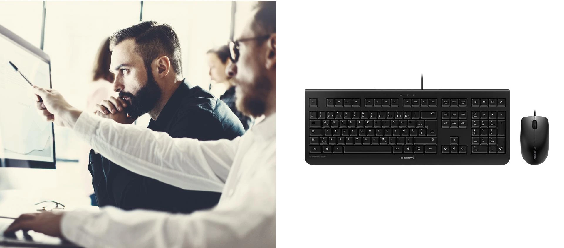 CHERRY DC 2000 klaviatūra USB QWERTZ Vokiečių Juoda