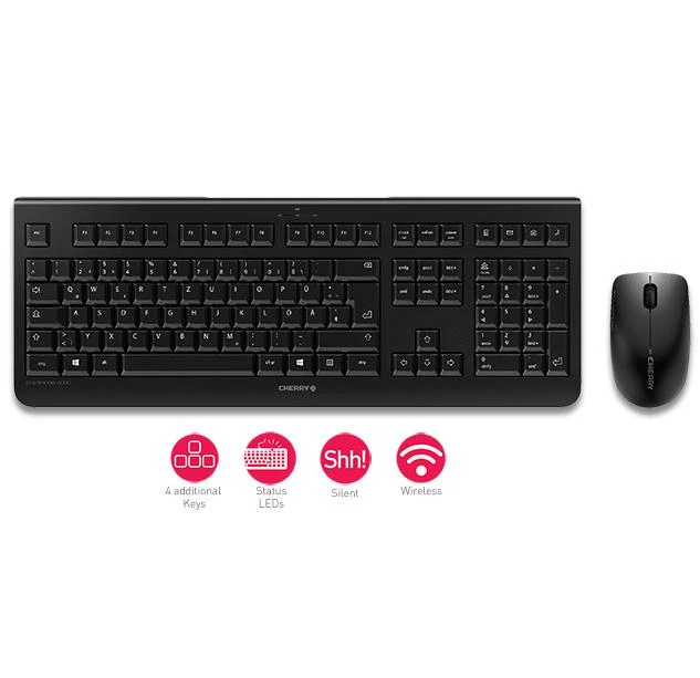 CHERRY DW 3000 klaviatūra Radijo dažnio belaidė QWERTZ Vokiečių Pilka