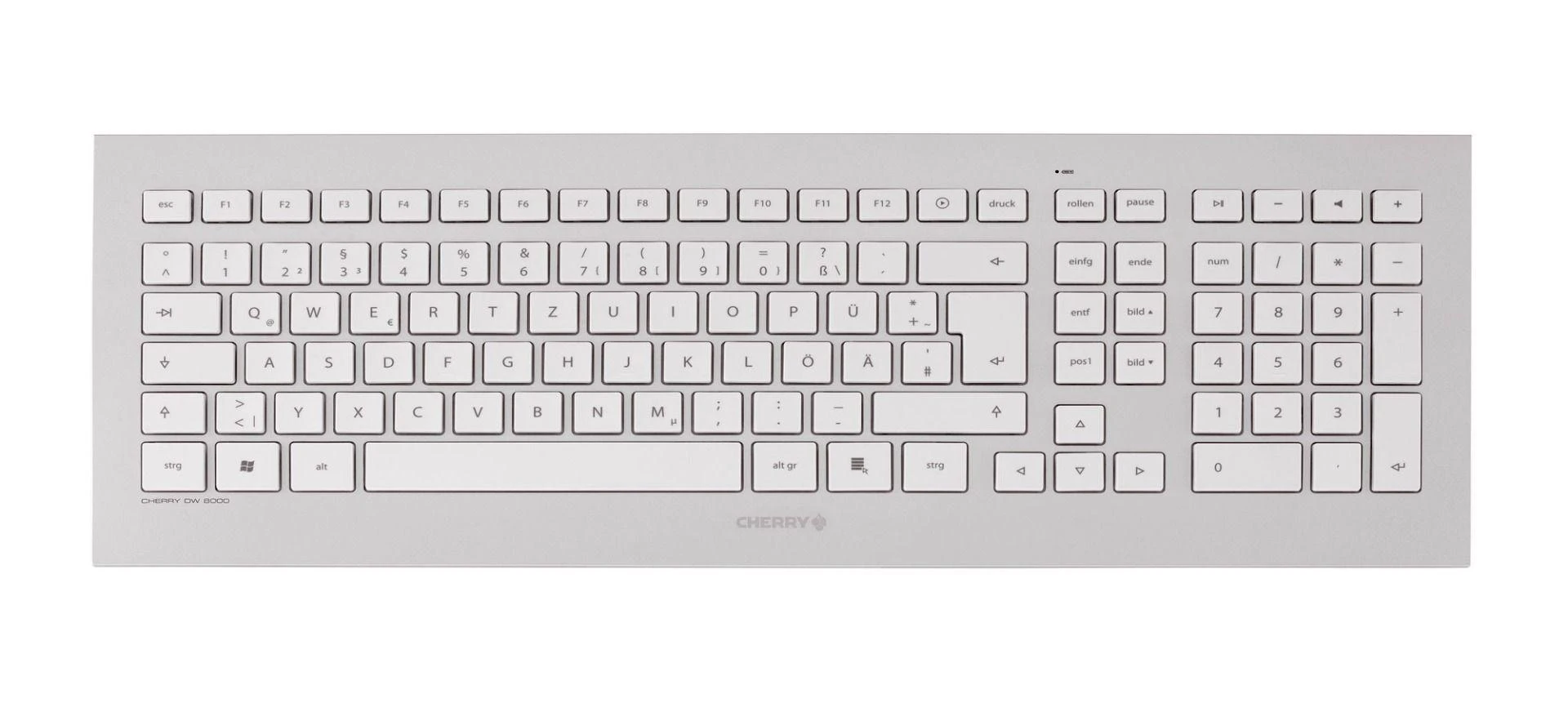 CHERRY DW 8000 klaviatūra Radijo dažnio belaidė QWERTZ Vokiečių Sidabras, Balta