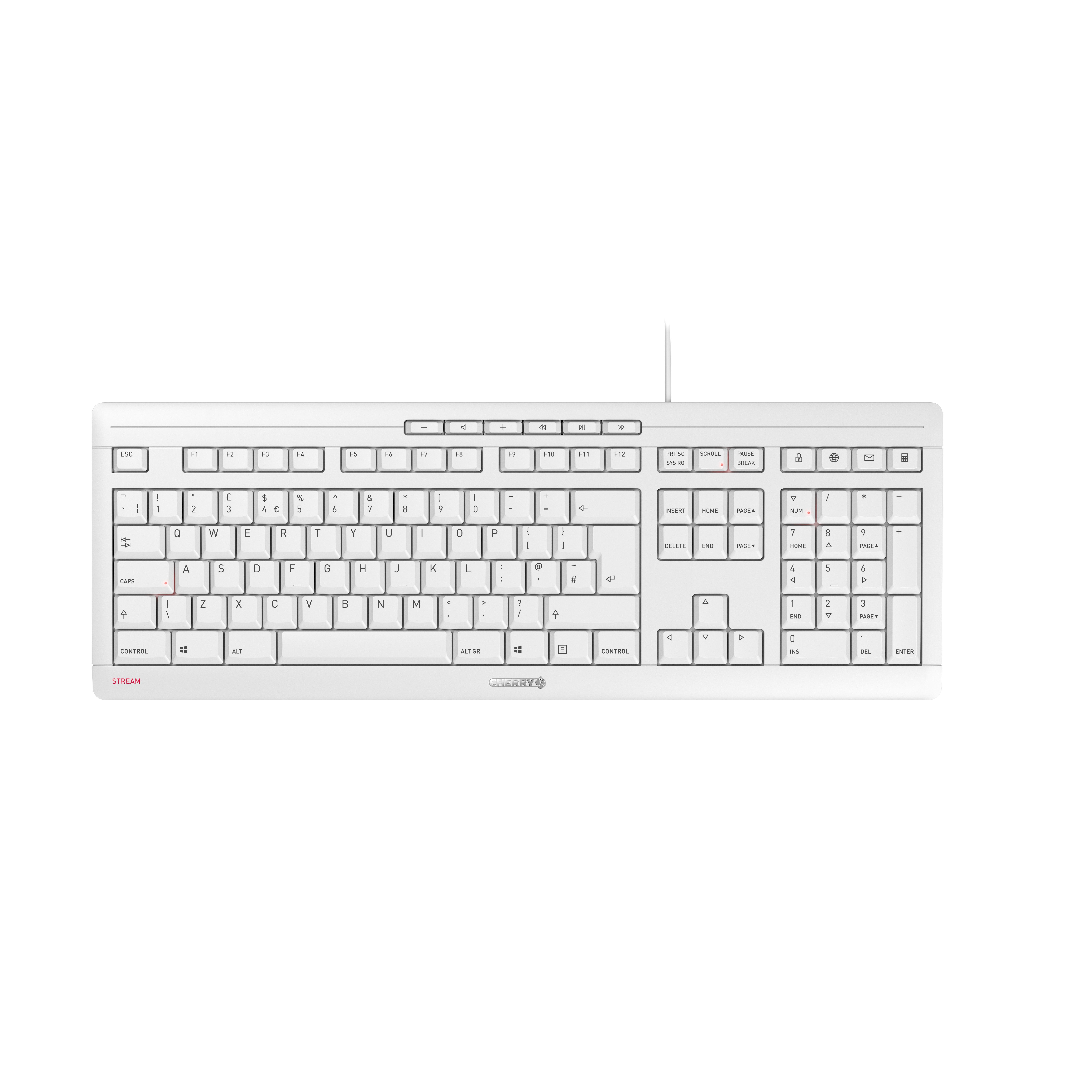 Klaviatūra Cherry Stream JK-8500EU-0 USB QWERTY Baltas