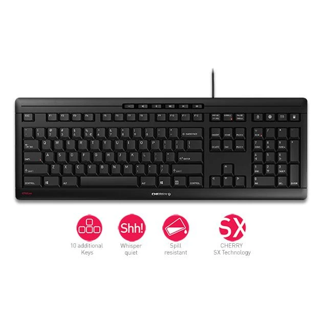 Cherry Klaviatūra Stream USB Juodas