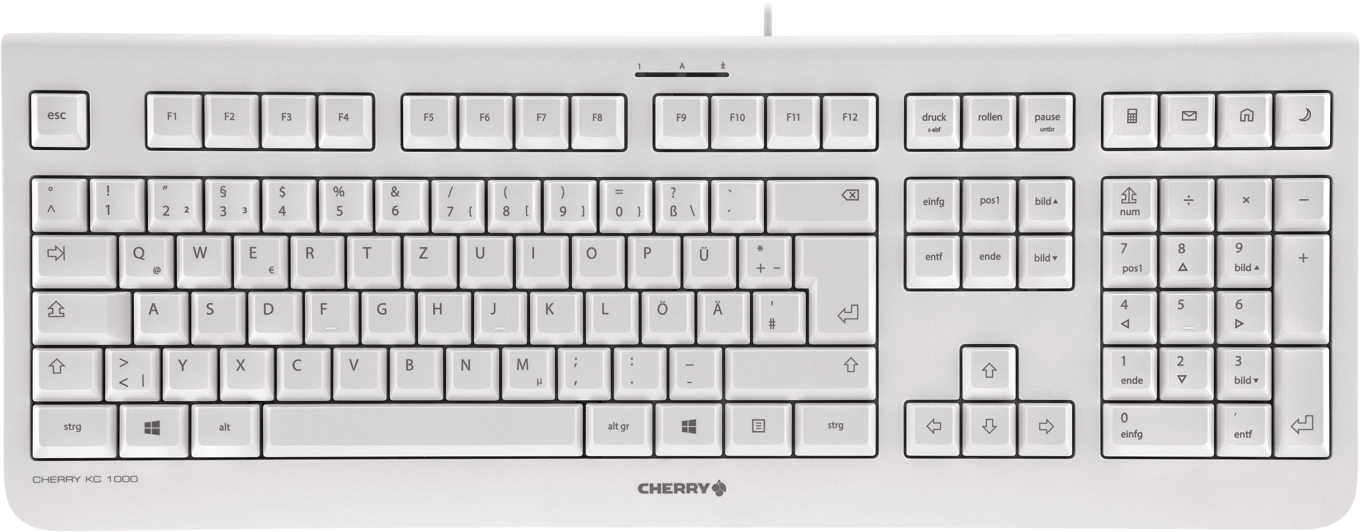 CHERRY KC 1000 klaviatūra USB QWERTZ Vokiečių Pilka