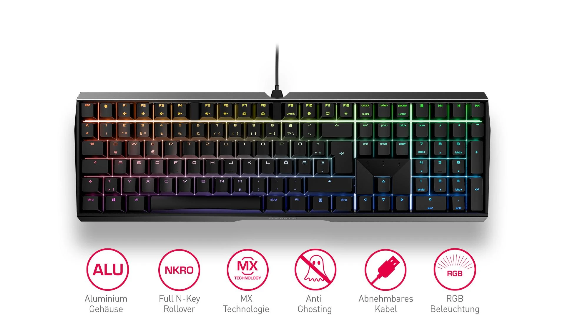 Klaviatūra G80-3874LXADE-2 Mechanical keyboard, RGB, CHERRY MX BROWN switches