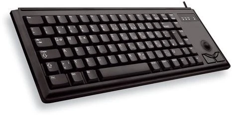 Klaviatūra CHERRY G84-4400 Compact ML jungikliai, integr. Trackball, DE-išdėstymas, PS/2, juodas