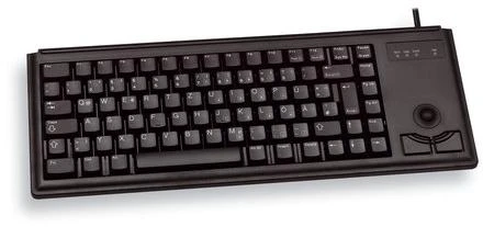 Klaviatūra CHERRY G84-4400 Compact ML jungikliai, integr. Trackball, DE-išdėstymas, PS/2, juodas