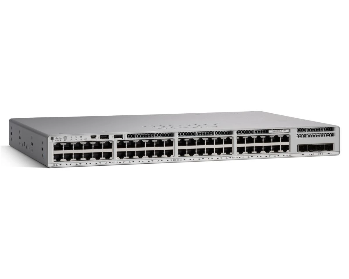 Šakotuvas Cisco Catalyst 9200L 48 prievadų duomenys, 4 x 1G, Network Essentials