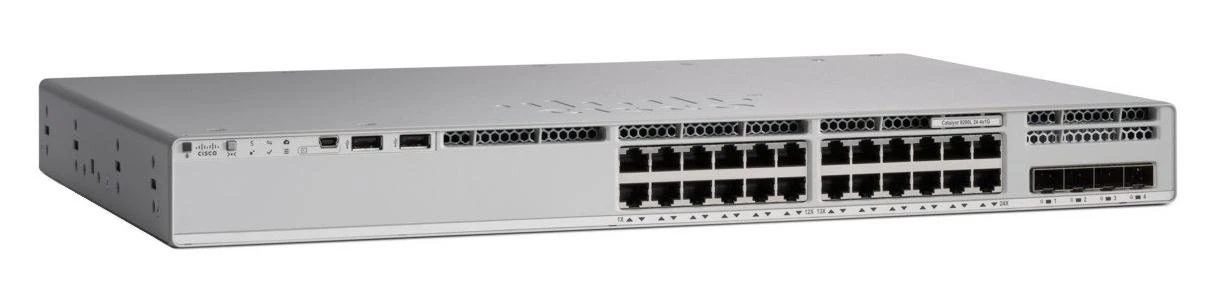 Šakotuvas CISCO Catalyst 9200L 24 prievadų PoE+ 4x10G uplink Switch Network Essentials