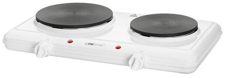 Viryklė Clatronic DKP 3583 (Elektrinė kaitlentė, 2 laukeliai, 2500W, baltos spalvos)