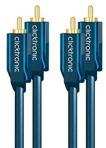 Clicktronic RCA garso kabelis su mėlynais antgaliais