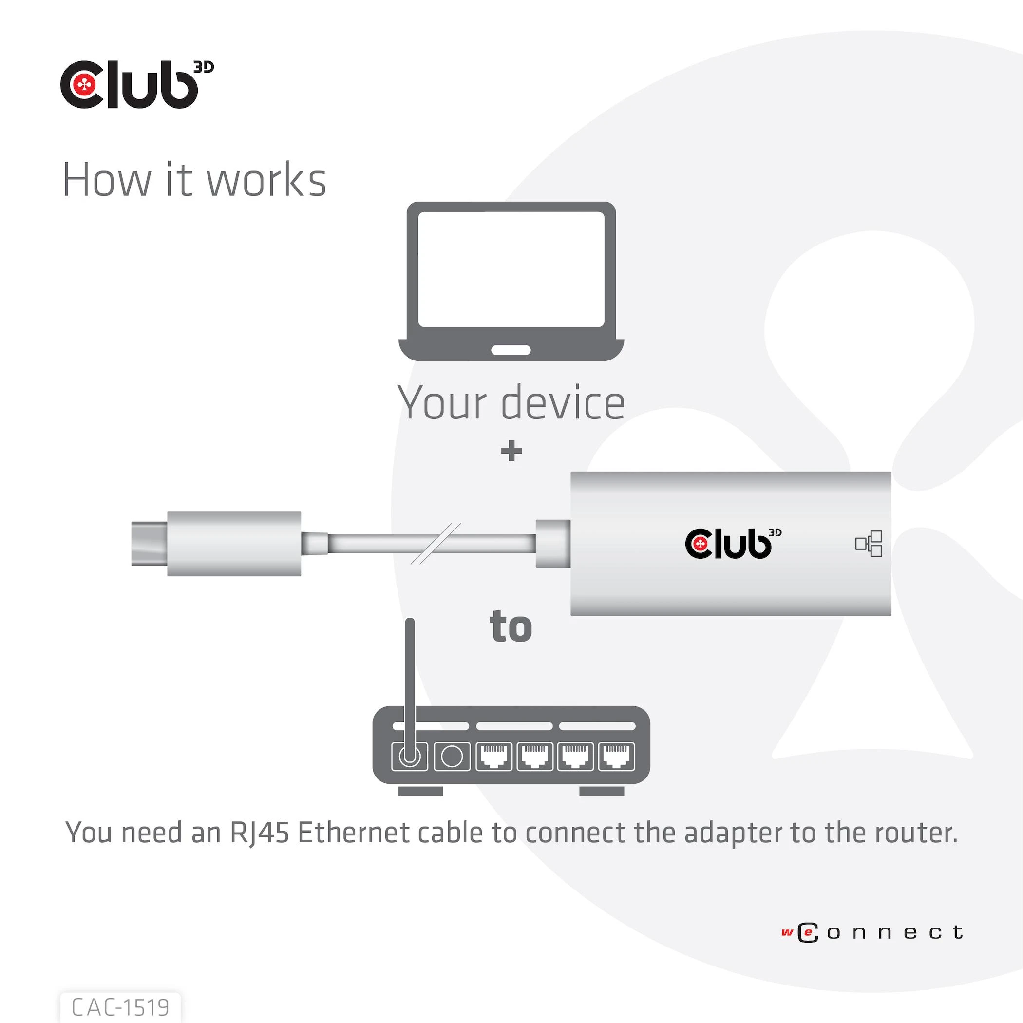 Club 3D USB-C tinklo adapteris – RJ-45 (CAC-1519)