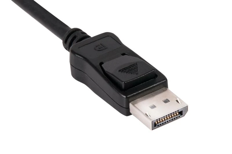 DisplayPort kabelio jungtis su fiksatoriumi