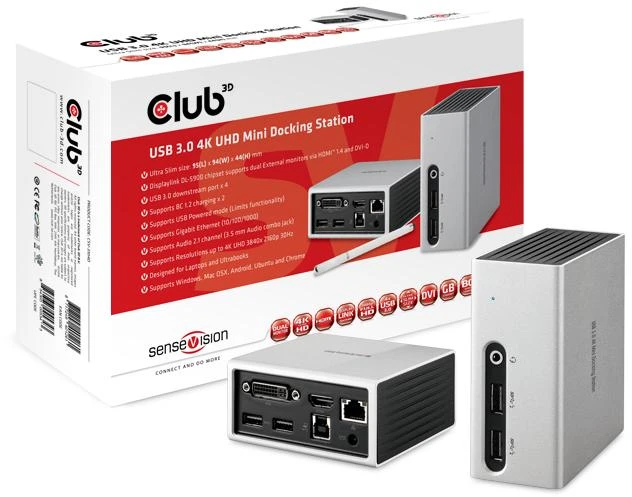 Club 3D USB 3.0 stotelė su pakuote