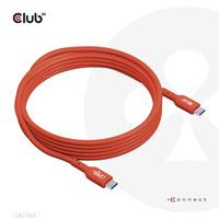 USB kabelis Club 3D USB-C - USB-C 3 m Raudona (CAC- 1513)
