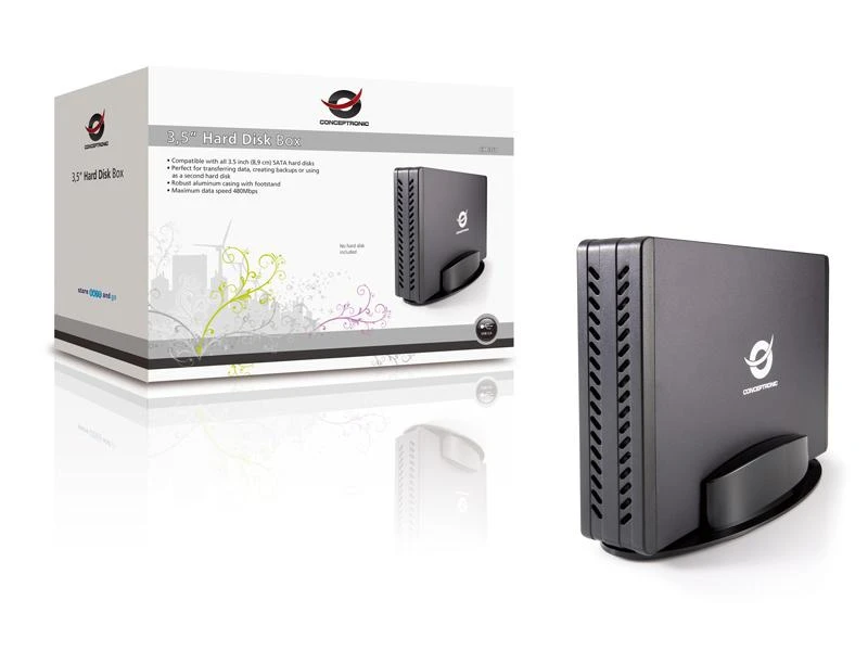 Carruzzo Conceptronic CHD3SU saugojimo diskų korpusas HDD korpusas Juoda 3.5″