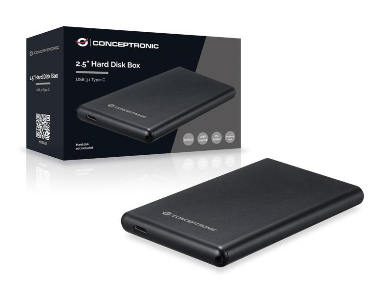 „Conceptronic“ „Conceptronic HDE02B“ kietojo disko dėklas HDD dėklas Juodas 2,5 colio