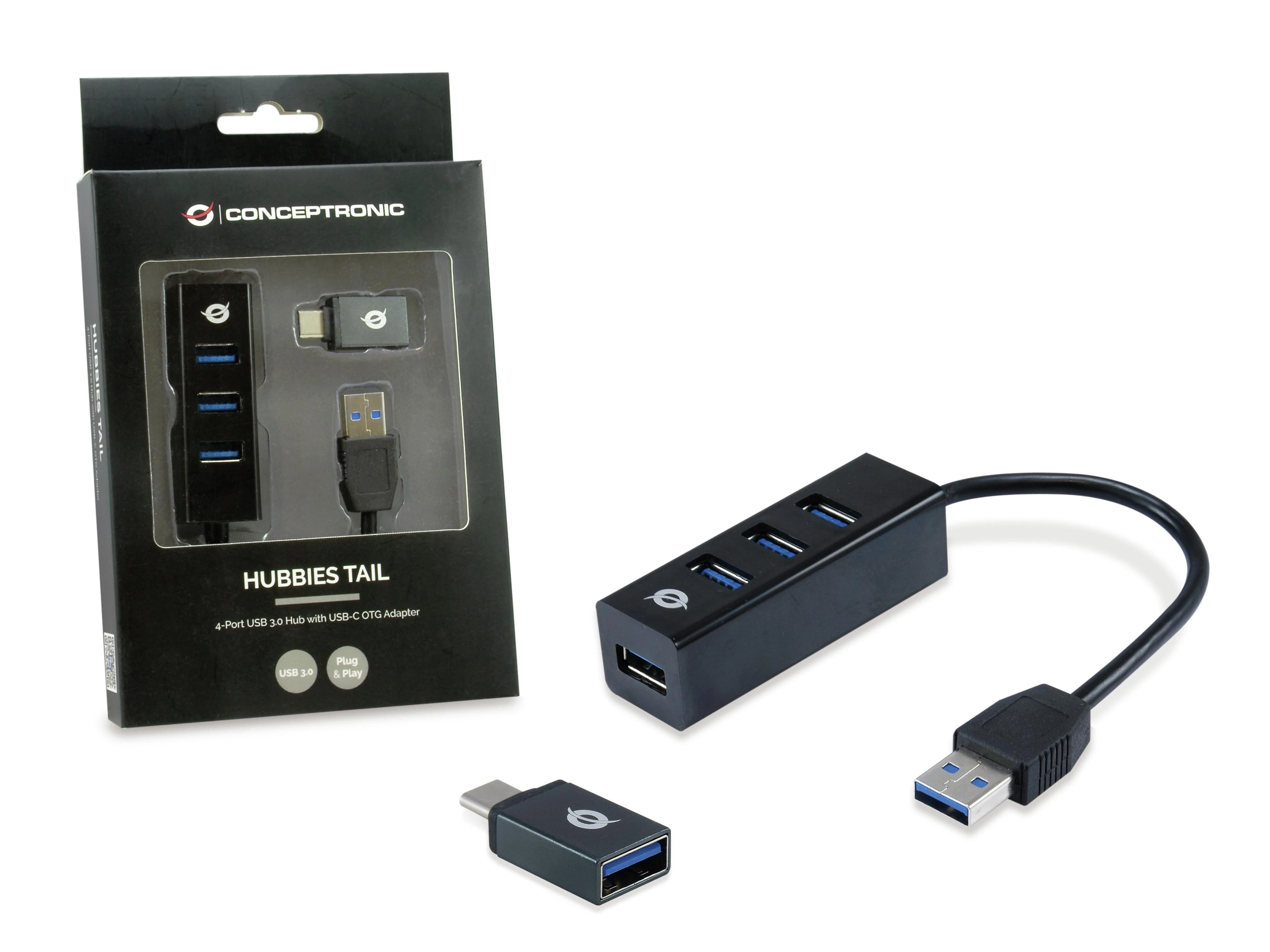 Conceptronic USB šakotuvas su USB-C adapteriu