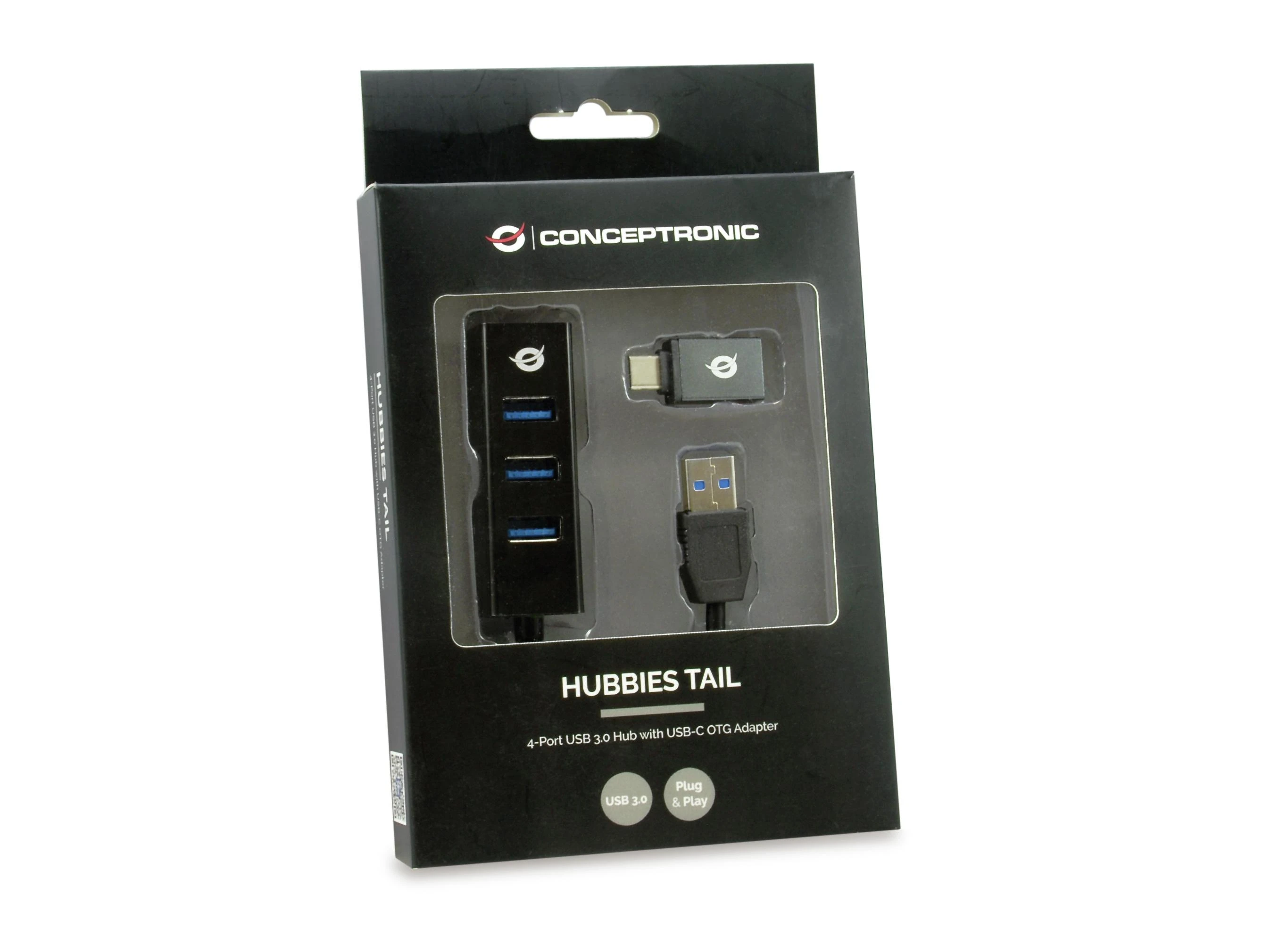 Conceptronic USB šakotuvo pakuotė su USB-C adapteriu