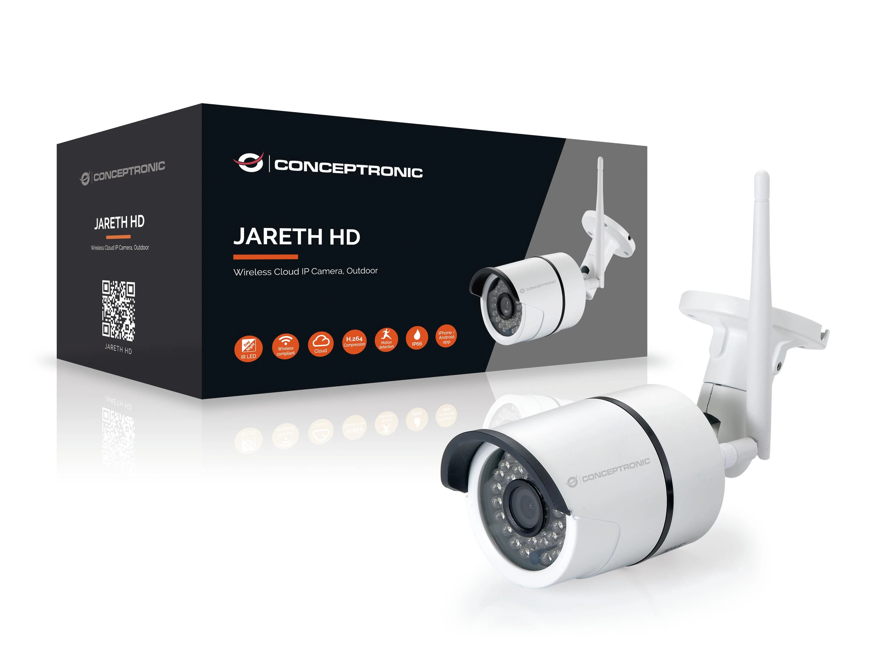 Kamera IP Conceptronic CONCEPTRONIC JARETH02W belaidė debesijos IP kamera, lauko