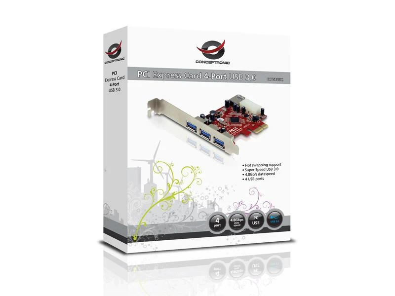 „Conceptronic PCIe x1“ valdiklis – 4x USB 3.0 (C4USB3EXI)