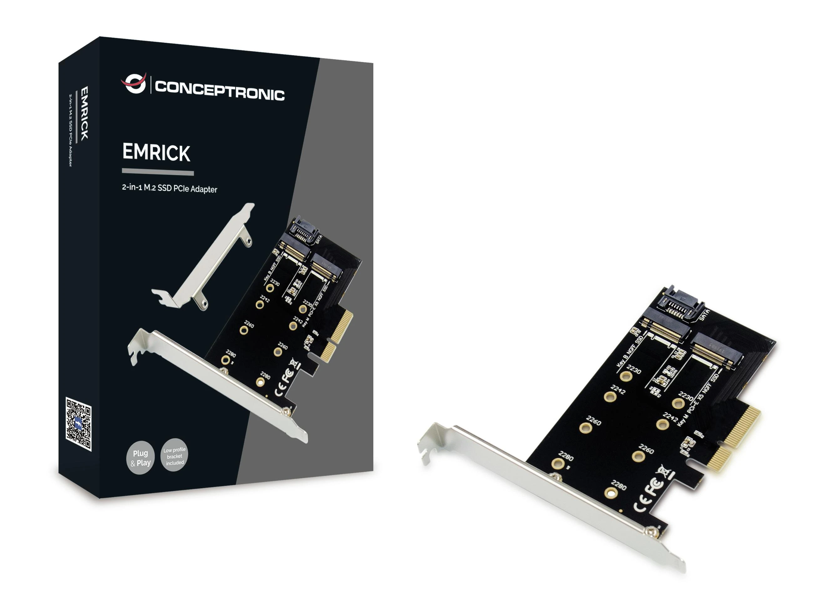 Conceptronic CONCEPTRONIC PCI Express kortelė 4 prievadų M-Key M.2 -> PCIe-NVMe