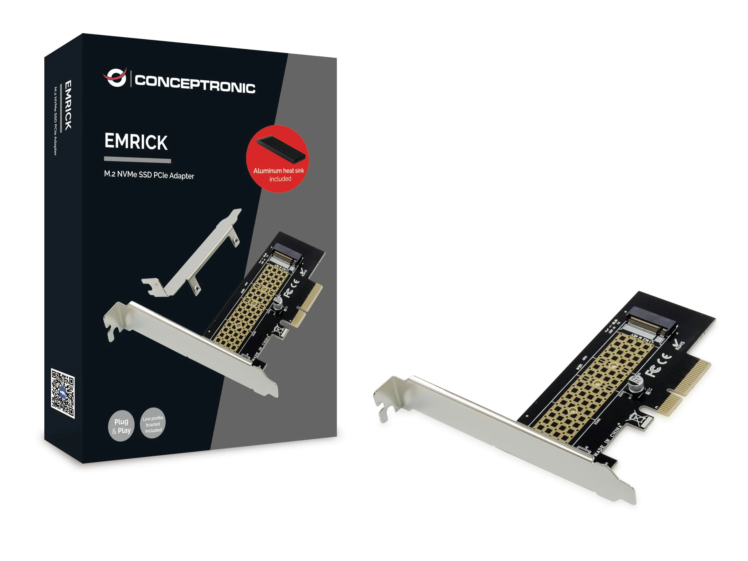 CONCEPTRONIC PCI Express kortelė M.2 NVMe SSD PCIe Adapteris+CPK