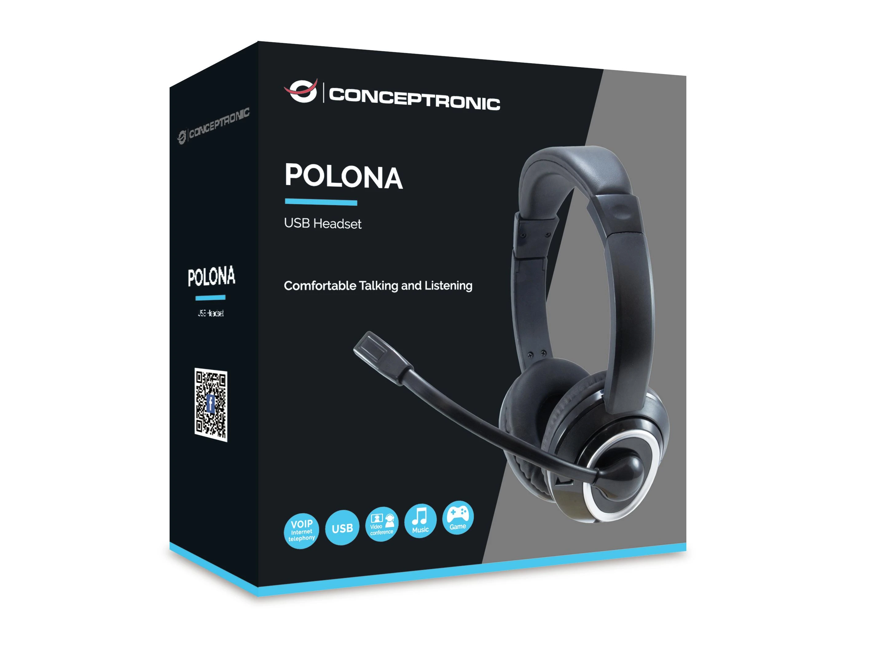 CONCEPTRONIC Ausinės USB Mikro,int.Bed.Stereo 2.0m sw