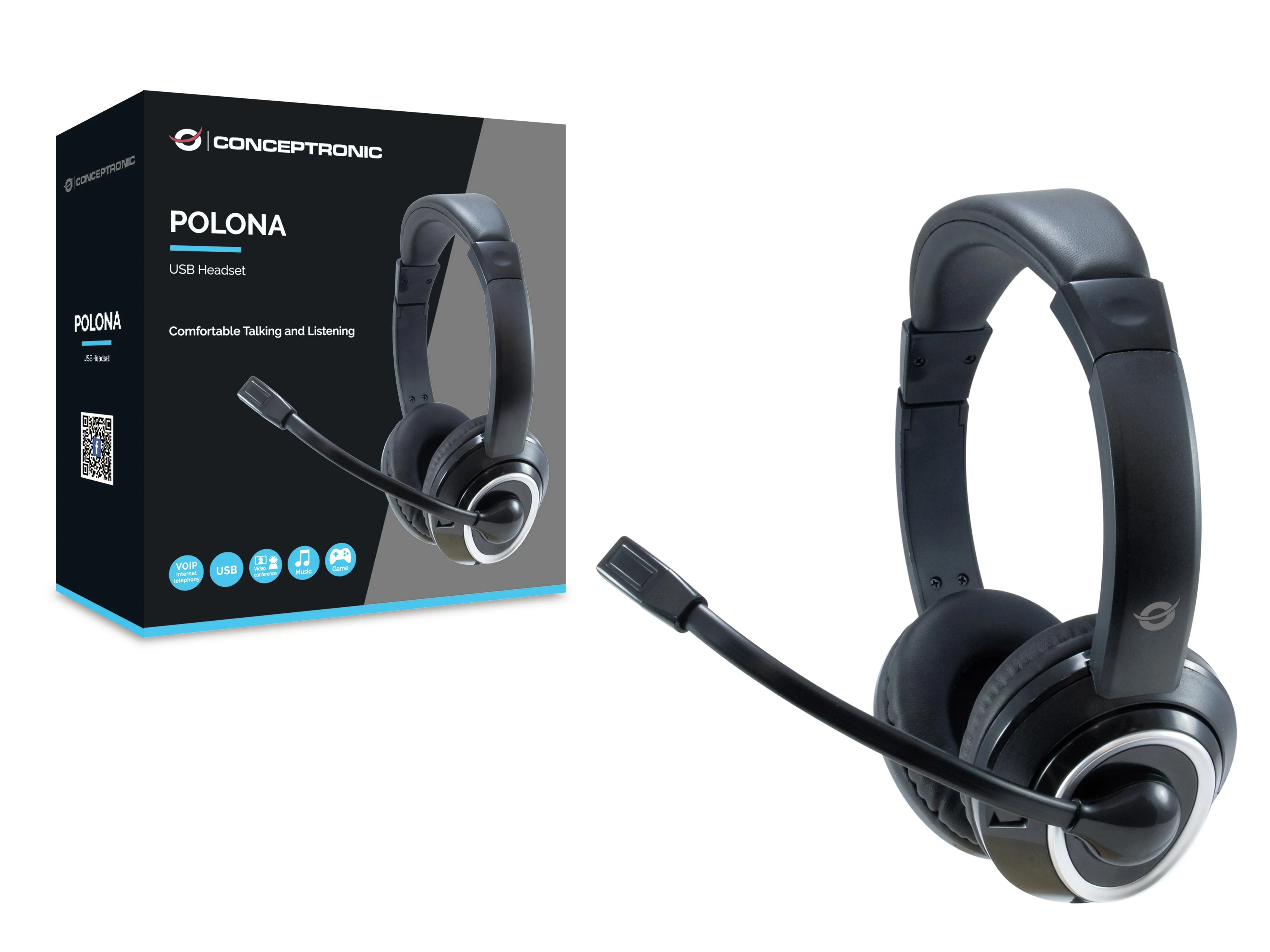 Conceptronic Polona USB ausinės su mikrofonu ir pakuote