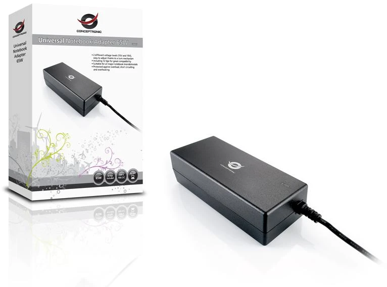 „Conceptronic“ nešiojamojo kompiuterio kintamosios srovės adapteris 65 W, 4 A, 20 V (CNB65)