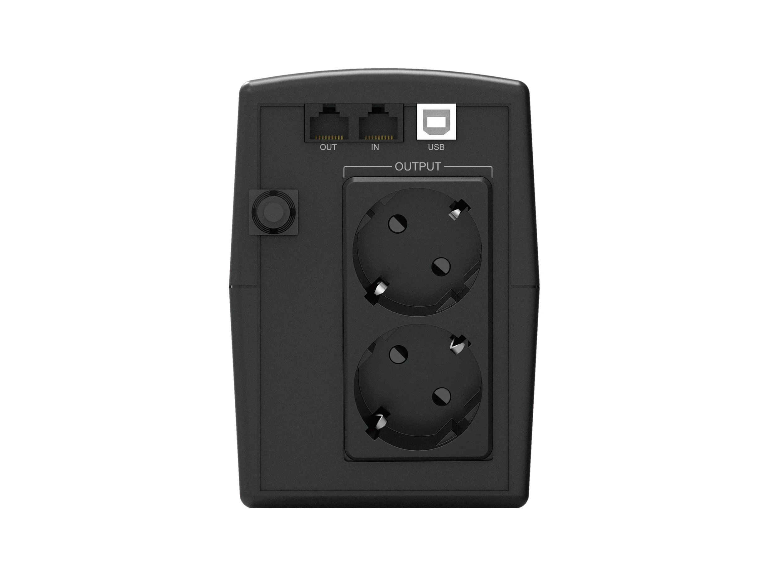 Carruzzo Conceptronic ZEUS02ES nepertraukiamo maitinimo resursai (UPS) „Line-Interactive“ 0,85 kVA 480 W 2 AC išvestis(ys / čių)