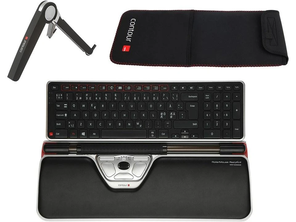 Pelė Klaviatūra Contour RollerMouse Raudonas Plus wireless Travel Kit (RM-Raudonas PLUS-WL-TK)