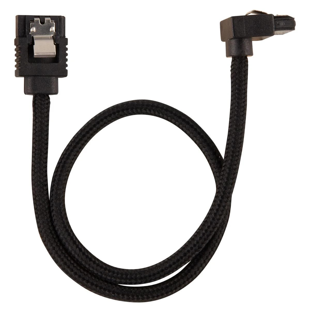 „Corsair Premium SATA“ kampinis kabelis, juodas 30 cm, 2 vnt. pakuotėje