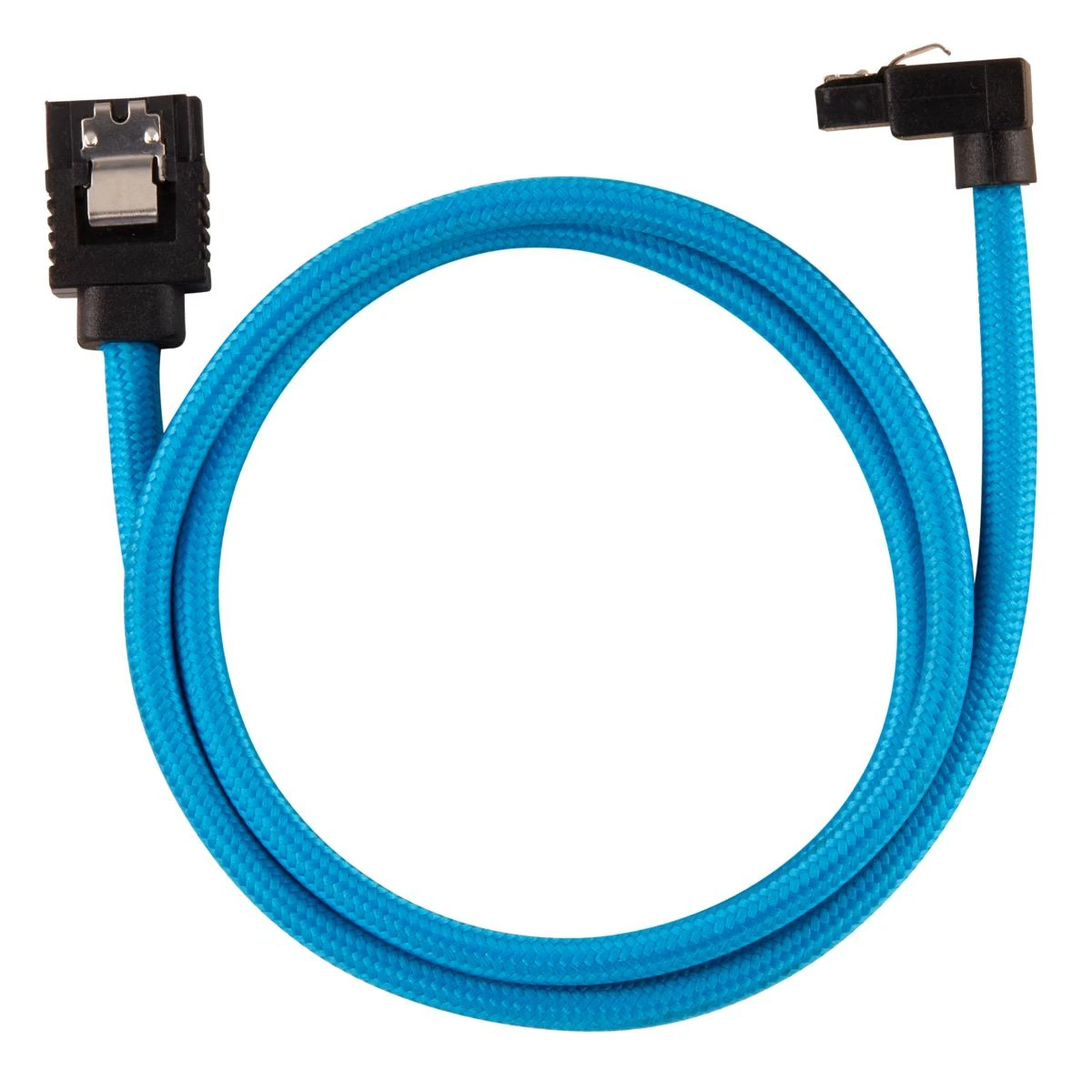„Corsair Premium Sleeved SATA“ kampinis kabelis, mėlynas 60 cm – 2 vnt. pakuotėje